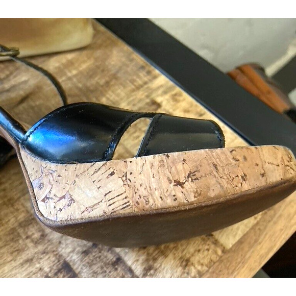 Miu Miu Black Patent Leather & Cork Heels, Vintage early 2000's VG! - Picture 8 of 16